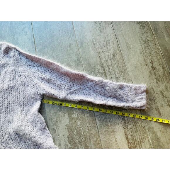 FREE PEOPLE Alpaca Wool Knit Pullover Sweater Lavender Purple Designer Slouchy M - Picture 9 of 9